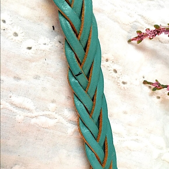 🦅 AE Turquoise Braided Leather Belt (S/M - Picture 8 of 8